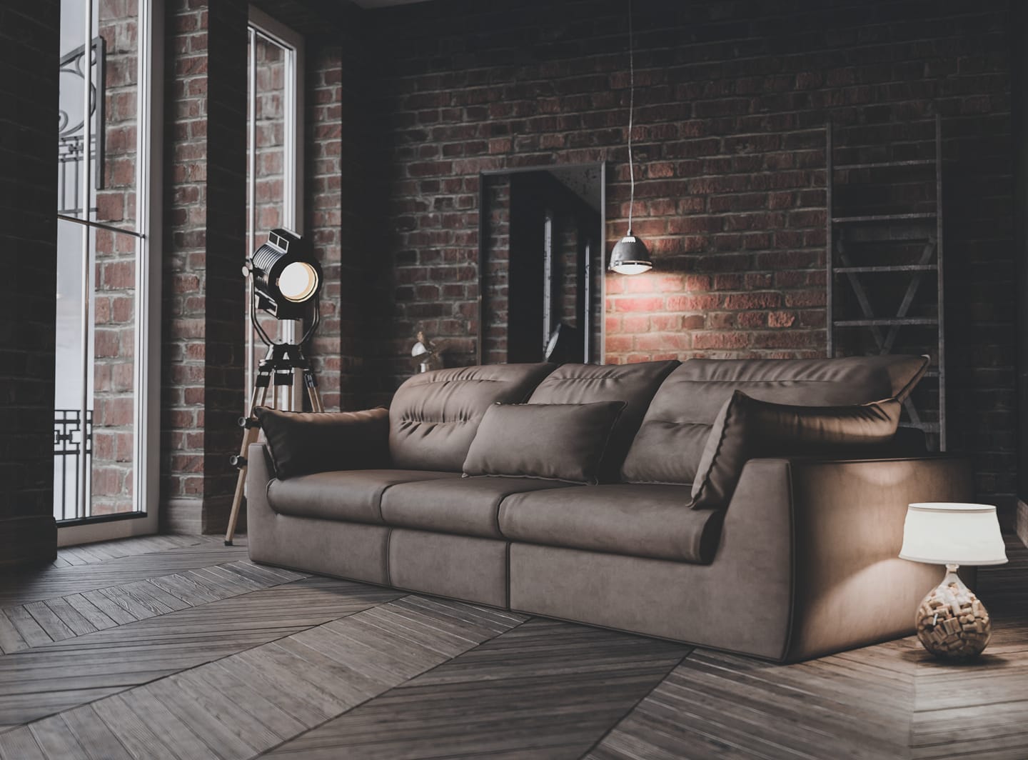 модульный диван в стиле лофт